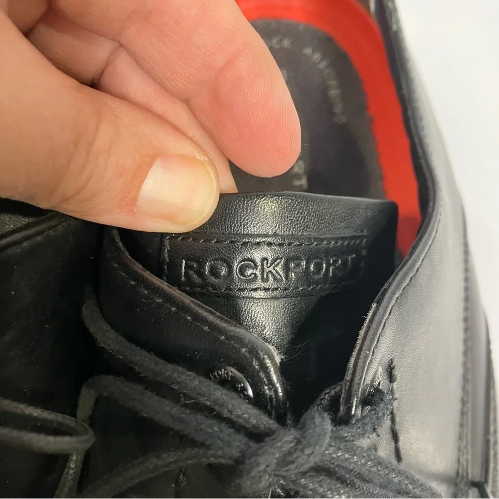Rockport black leather wingtip dress shoes men’s size 14 wedding professional‎
